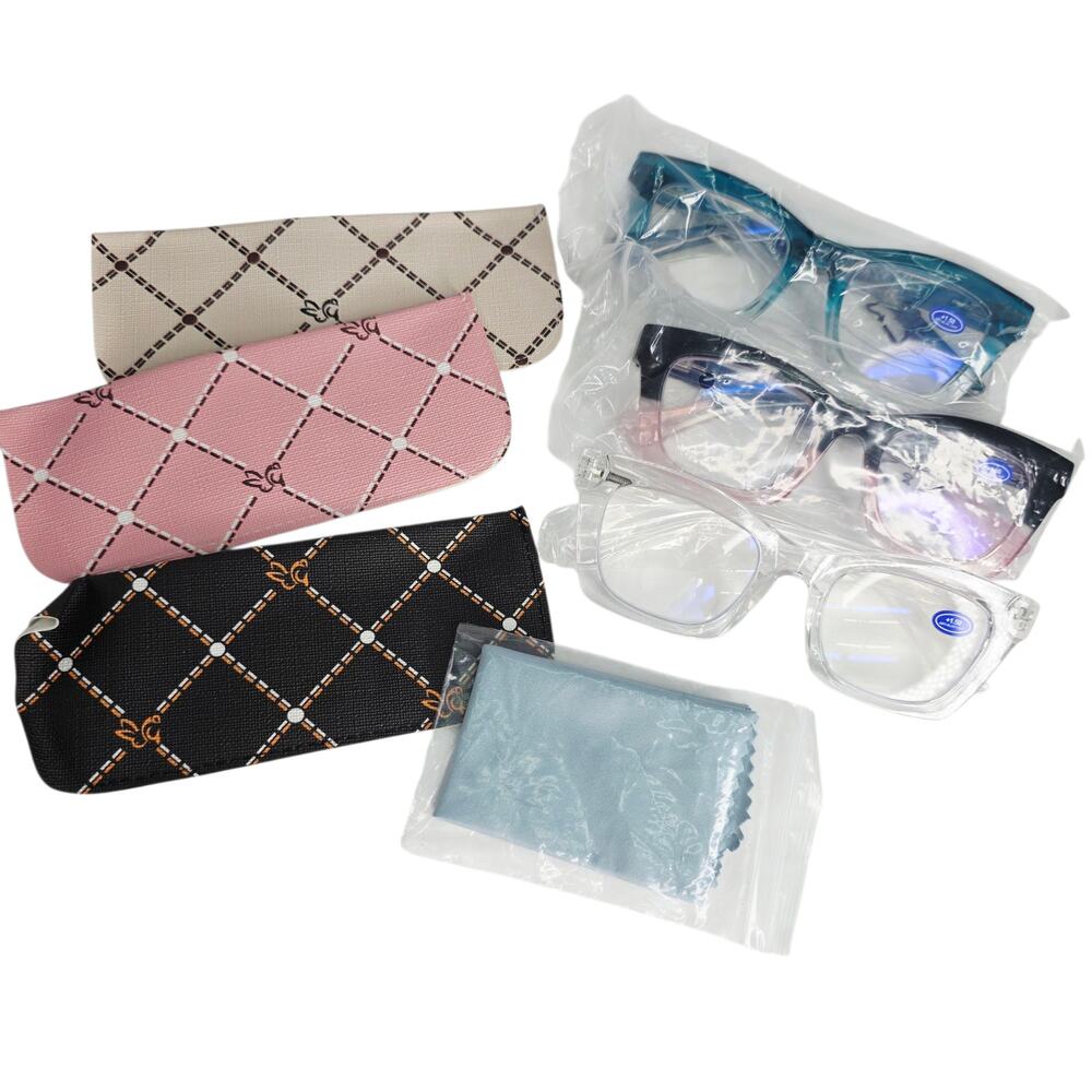 3 Pack Anti Blue Light  Reading Glasses 1.50+